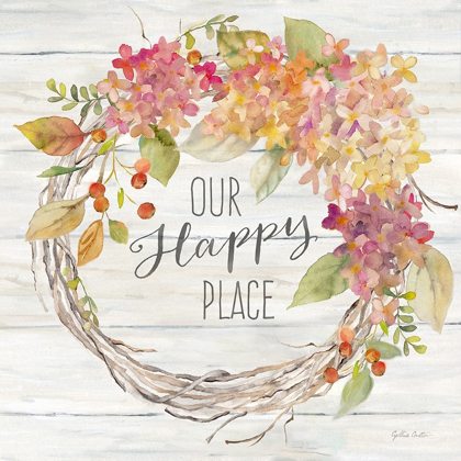 Picture of FARMHOUSE HYDRANGEA WREATH SPICE II HAPPY PLACE