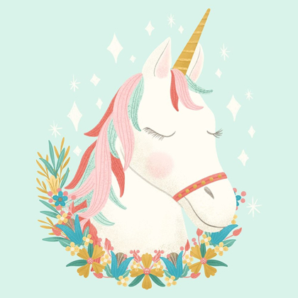 Picture of UNICORNS AND FLOWERS I