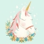 Picture of UNICORNS AND FLOWERS I