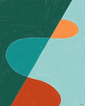 Picture of TEAL ORANGE ABSTRACT