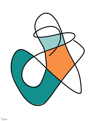 Picture of ABSTRACT TEAL ORANGE 1