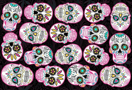 Picture of PINK SKULLS BLACK BACK