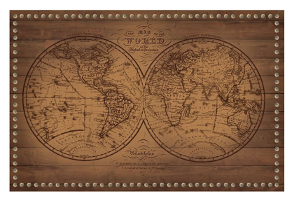 Picture of VINTAGE WOOD WORLD MAPS 2