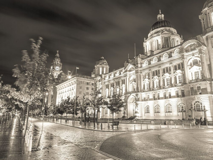 Picture of PORT OF-BUILDING AT NIGHT, LIVERPOOL