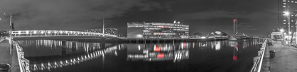 Picture of VIEW ALONG THE RIVER CLYDE AT NIGHT, GLASGOW