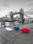 Picture of COLORFUL UMBRELLAS ON PROMENADE NEAR TOWER BRIDGE, LONDON, UK