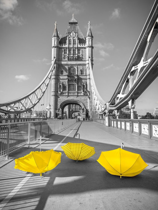 Picture of YELLOW UMBRELLAS, TOWER BRIDGE, LONDON
