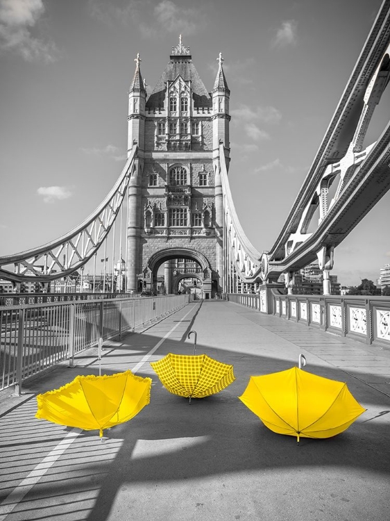 Picture of YELLOW UMBRELLAS, TOWER BRIDGE, LONDON