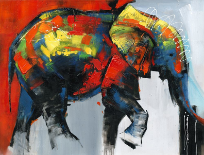 Picture of ABSTRACT AND COLORFUL ELEPHANT IN MOTION