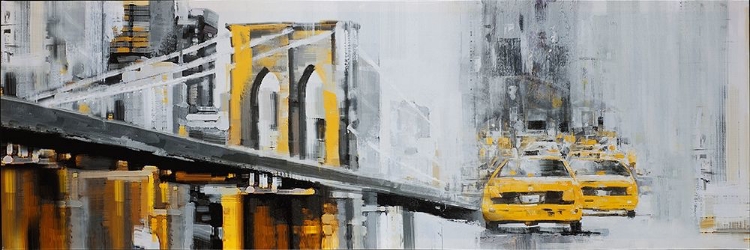 Picture of YELLOW BROOKLYN BRIDGE WITH TAXIS