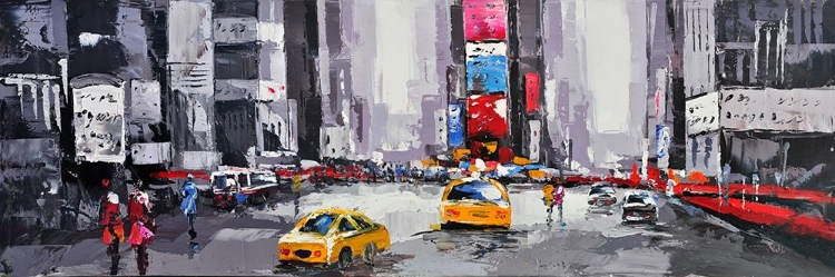 Picture of ABSTRACT STREET WITH YELLOW TAXIS
