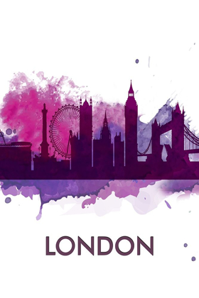 Picture of PURPLE SILHOUETTE OF LONDON
