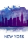 Picture of BLUE SILHOUETTE OF NEW YORK CITY