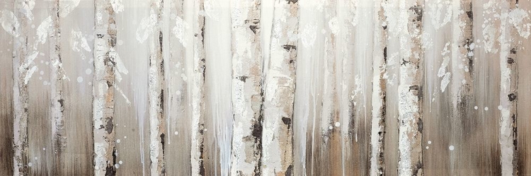 Picture of WHITE BIRCHES ON GRAY BACKGROUND
