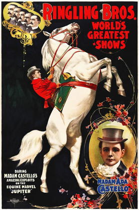 Picture of MADAM ADA CASTELLO AND JUPITER, POSTER FOR RINGLING BROTHERS, CA -  1899