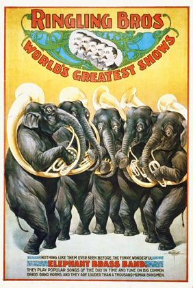 Picture of RINGLING BROS - WORLDS GREATEST SHOWS - THE FUNNY, WONDERFUL ELEPHANT BRASS BAND - 1899