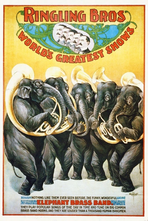 Picture of RINGLING BROS - WORLDS GREATEST SHOWS - THE FUNNY, WONDERFUL ELEPHANT BRASS BAND - 1899