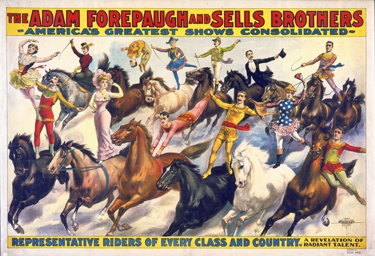 Picture of THE ADAM FOREPAUGH AND SELLS BROTHERS - AMERICAS SHOWS CONSOLIDATED - REPRESENTATIVE RIDERS OF EVERY