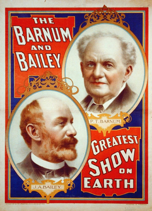 Picture of THE BARNUM AND BAILEY GREATEST SHOW ON EARTH - PORTRAITS OF P.T. BARNUM AND J.A. BAILEY - 1897