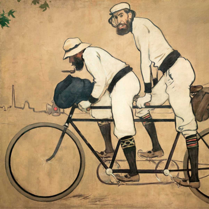 Picture of RAMON CASAS AND PERE ROMEU ON A TANDEM