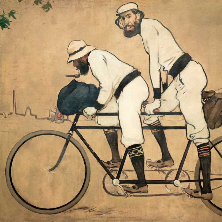 Picture of RAMON CASAS AND PERE ROMEU ON A TANDEM