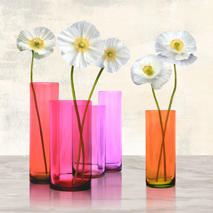 Picture of POPPIES IN CRYSTAL VASES (PURPLE I)