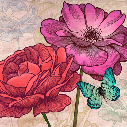 Picture of ROSES AND BUTTERFLIES (DETAIL)