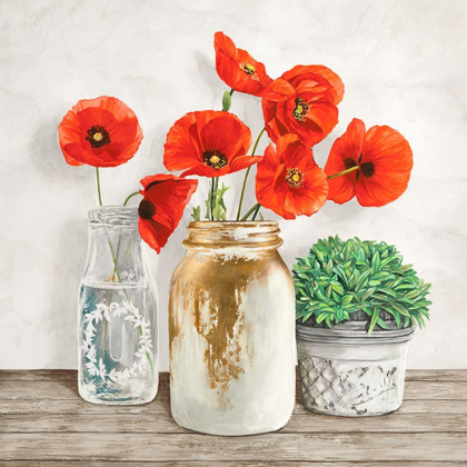 Picture of FLORAL COMPOSITION WITH MASON JARS II