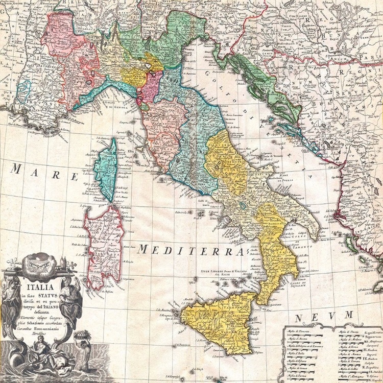 Picture of MAP OF ITALY, 1742