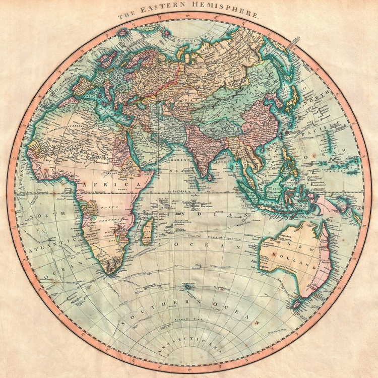 Picture of MAP OF THE EASTERN HEMISPHERE