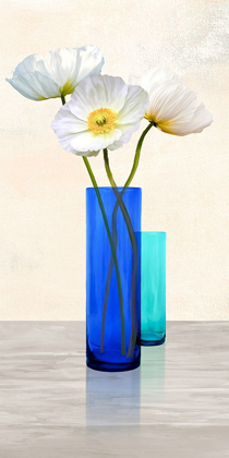 Picture of POPPIES IN CRYSTAL VASES (AQUA II)