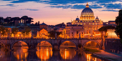 Picture of NIGHT VIEW AT ST. PETERS CATHEDRAL, ROME