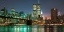 Picture of THE BROOKLYN BRIDGE AND TWIN TOWERS AT NIGHT