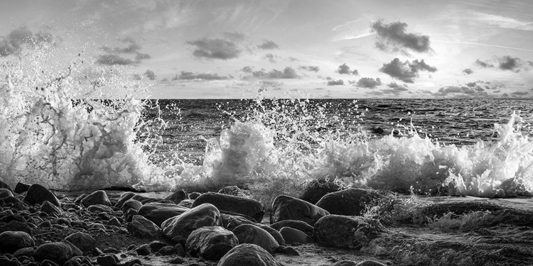 Picture of WAVES CRASHING, POINT REYES, CALIFORNIA (DETAIL, BW)