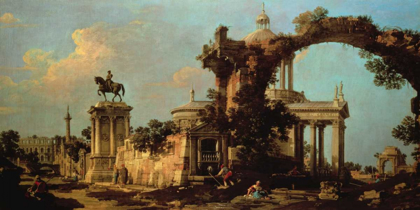 Picture of CAPRICCIO OF ROMAN RUINS WITH A RENAISSANCE CHURCH