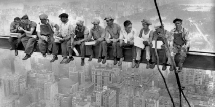 Picture of NEW YORK CONSTRUCTION WORKERS LUNCHING ON A CROSSBEAM 1932