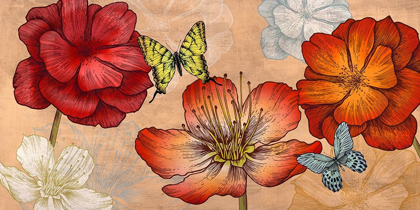 Picture of FLOWERS AND BUTTERFLIES (NEUTRAL) 