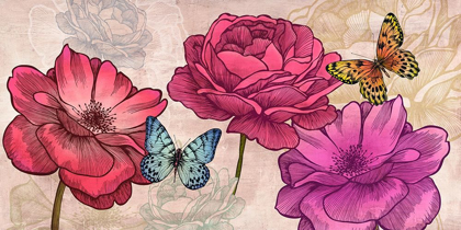 Picture of ROSES AND BUTTERFLIES (NEUTRAL)