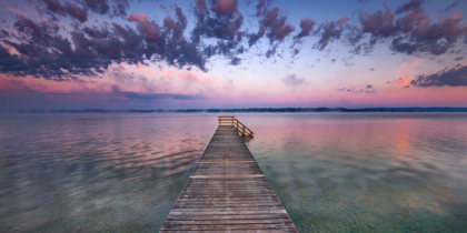 Picture of BOAT RAMP AND FILIGREE CLOUDS, BAVARIA, GERMANY