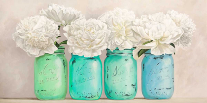 Picture of PEONIES IN MASON JARS- DETAIL