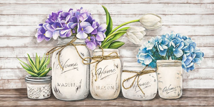 Picture of HYDRANGEAS IN MASON JARS