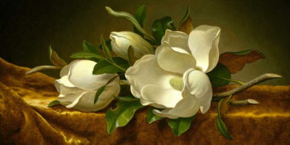Picture of MAGNOLIAS ON GOLD VELVET CLOTH