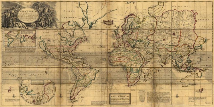 Picture of A NEW AND CORRECT MAP OF THE WHOLE WORLD 1719