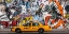 Picture of TAXI AND MURAL PAINTING IN SOHO, NYC