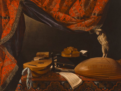 Picture of STILL LIFE WITH MUSICAL INSTRUMENTS, BOOKS AND SCULPTURE