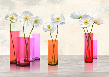 Picture of POPPIES IN CRYSTAL VASES (PURPLE PALETTE)