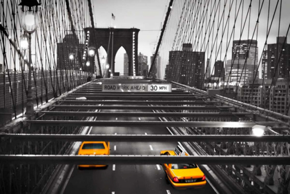Picture of TAXI ON BROOKLYN BRIDGE, NYC