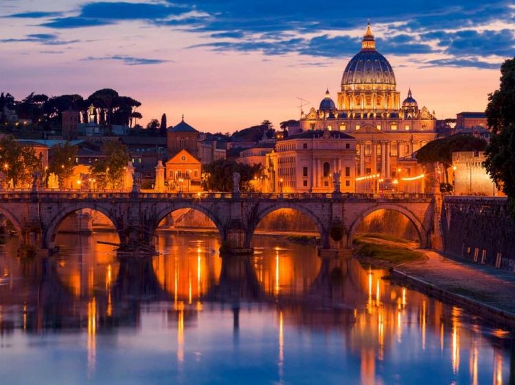 Picture of NIGHT VIEW AT ST. PETERS CATHEDRAL, ROME