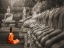 Picture of YOUNG BUDDHIST MONK PRAYING, THAILAND (BW)