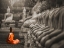 Picture of YOUNG BUDDHIST MONK PRAYING, THAILAND (BW)